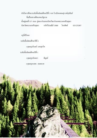 สาเร็จการศึกษาระดับชั้นมัธยมศึกษาปีที่ 3 จาก โรงเรียนจอมสุรางค์อุปถัมภ์
ซึ่งเป็นสถานศึกษาของรัฐบาล
ตั้งอยู่เลขที่ 117 ถนน อู่ทอง ตาบลหอรัตนไชย อาเภอพระนครศรีอยุธยา
จังหวัดพระนครศรีอยุธยา รหัสไปรษณีย์13000 โทรศัพท์ 035-252407
ครูที่ปรึกษา
ระดับชั้นมัธยมศึกษาปีที่ 4
1.คุณครูนรินทร์ แสงสุกใส .
ระดับชั้นมัธยมศึกษาปีที่ 5
1.คุณครูอนันตภา พิบูลย์ .
2.คุณครูดวงพร เฉลยนาค
 