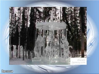 сніговик зі  снігу та з льоду