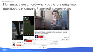 Source: Lorem ipsum dolor sit amet, consectetur adipiscing elit. Duis non erat sem
Появилась новая субкультура летсплейщиков и
влогеров с милионной армией поклонников
ОНЛАЙН ВИДЕО
 