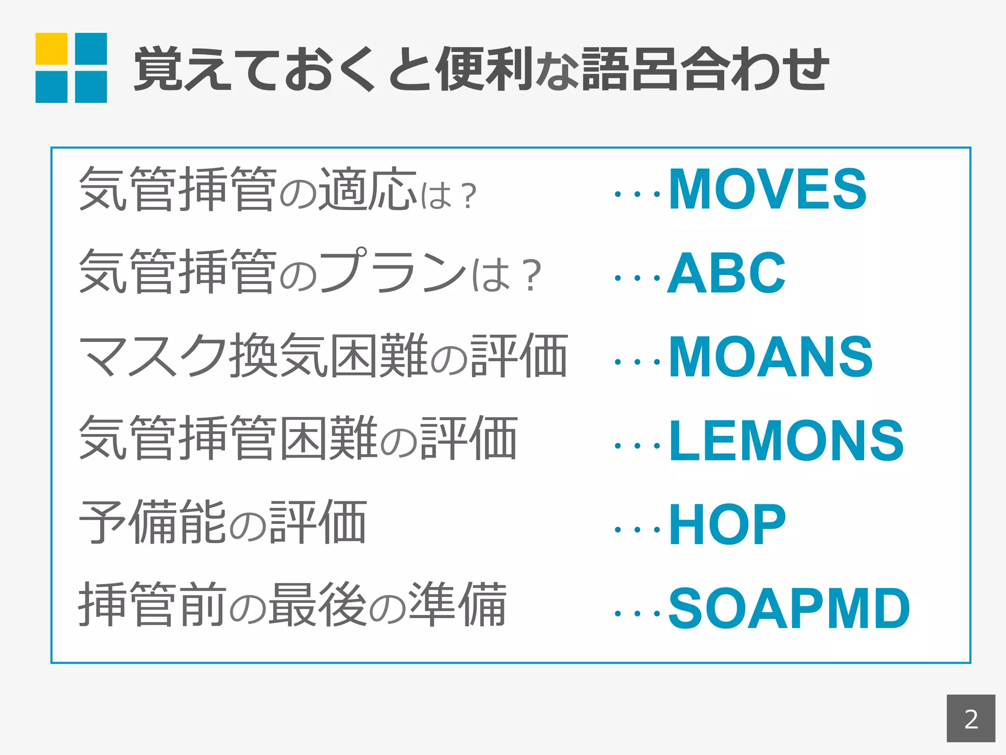 語呂で覚える 緊急気道管理 | PDF, image size:2048x1536