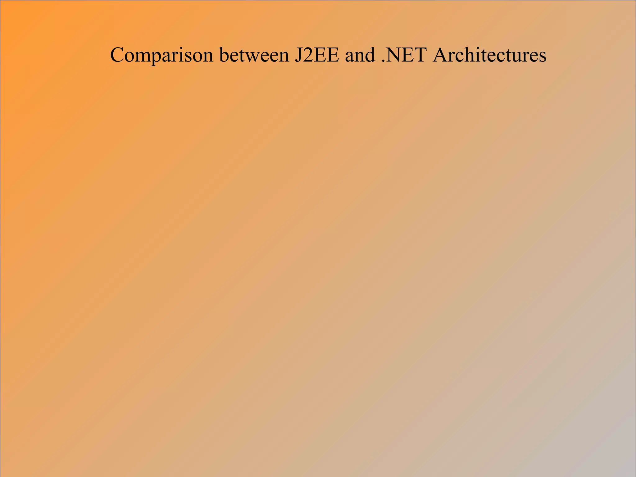 Comparison between J2EE and .NET Architectures
 