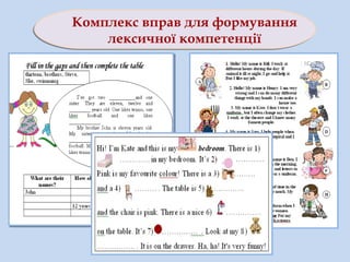 Комплекс вправ для формування
лексичної компетенції
 