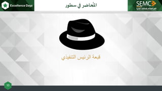 13
‫ر‬‫سطو‬ ‫في‬ ‫حاضر‬
ُ
‫امل‬
‫التنفيذي‬ ‫الرئيس‬ ‫قبعة‬
 