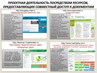 ПРОЕКТНАЯ ДЕЯТЕЛЬНОСТЬ ПОСРЕДСТВОМ РЕСУРСОВ,ПРОЕКТНАЯ ДЕЯТЕЛЬНОСТЬ ПОСРЕДСТВОМ РЕСУРСОВ,
ПРЕДОСТАВЛЯЮЩИХ СОВМЕСТНЫЙ ДОСТУП К ДОКУМЕНТАМПРЕДОСТАВЛЯЮЩИХ СОВМЕСТНЫЙ ДОСТУП К ДОКУМЕНТАМ
 