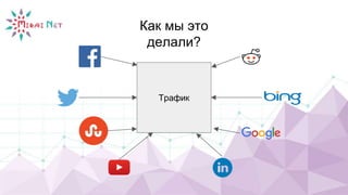 Как мы это
делали?
Трафик
 
