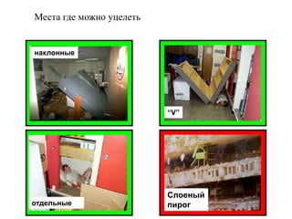 17
Места где можно уцелеть
отдельные
наклонные
“V”
отдельные
Слоеный
пирог
 