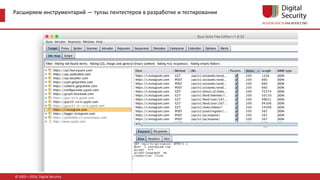 Расширяем инструментарий — тулзы пентестеров в разработке и тестировании
© 2002—2016, Digital Security
 