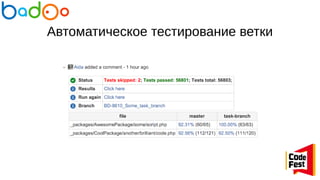 Автоматическое тестирование ветки
 