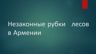 Незаконные рубки лесов
в Армении
 