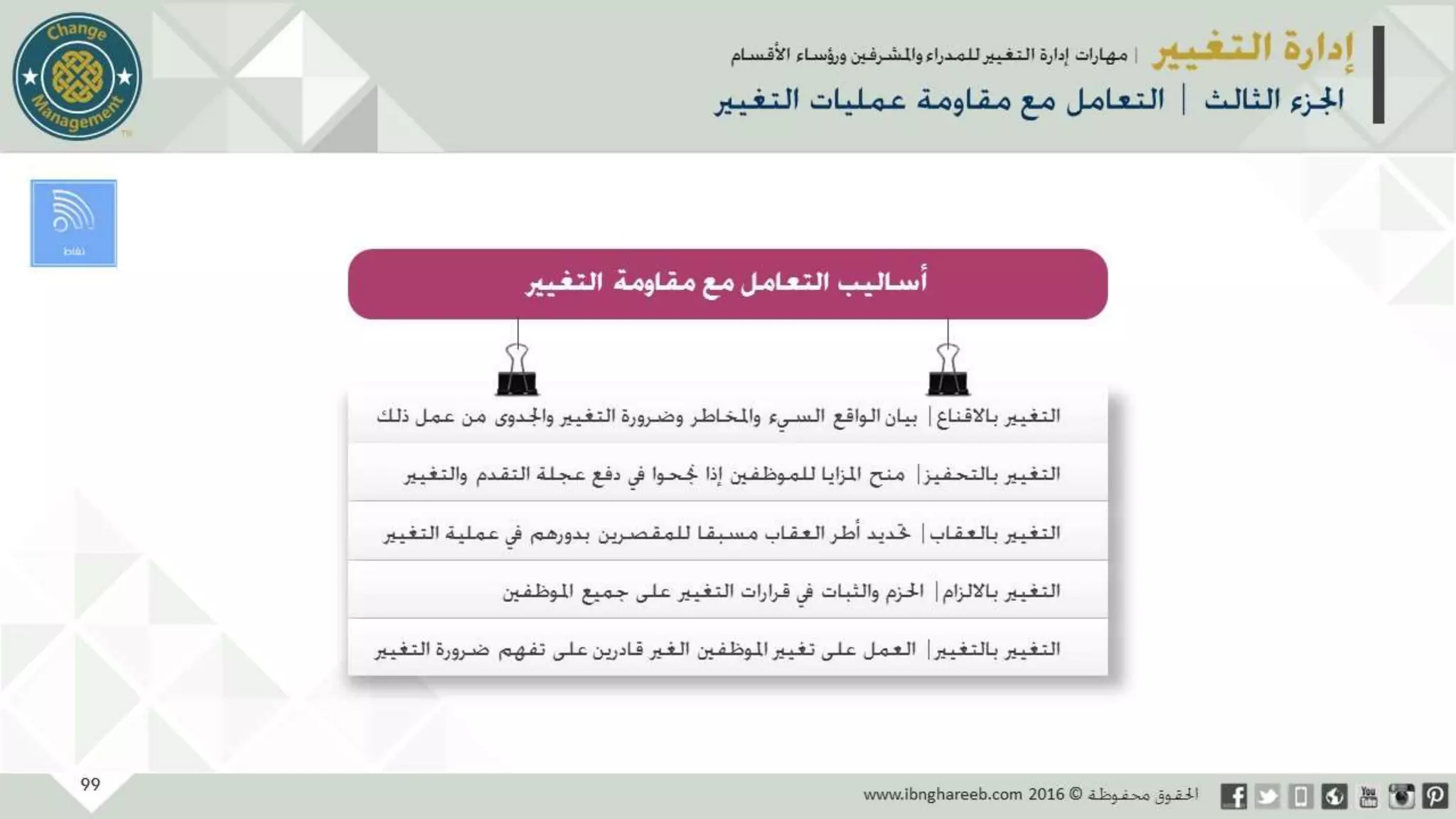 عرض إدارة التغيير