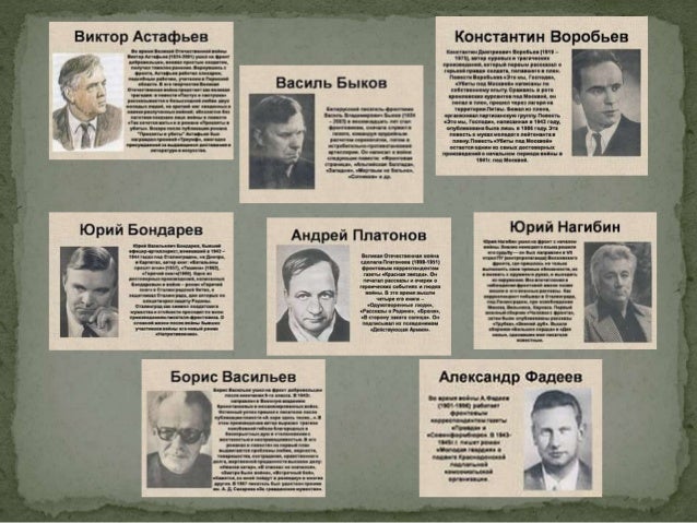 Презентация "Писатели фронтовики"