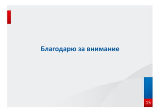 Благодарю за внимание
15
 