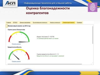 Оценка благонадежности
контрагентов
 