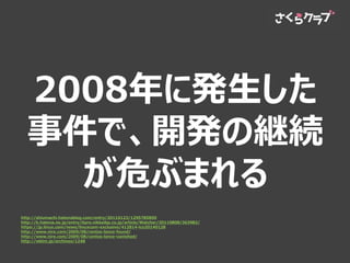2008年に発生した
事件で、開発の継続
が危ぶまれる
http://shiumachi.hatenablog.com/entry/20110123/1295785850
http://b.hatena.ne.jp/entry/itpro.nikkeibp.co.jp/article/Watcher/20110808/363982/
https://jp.linux.com/news/linuxcom-exclusive/412814-lco20140128
http://www.nire.com/2009/08/centos-lance-found/
http://www.nire.com/2009/08/centos-lance-vanished/
http://wktm.jp/archives/1248
 