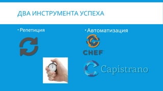 ДВА ИНСТРУМЕНТА УСПЕХА
Репетиция Автоматизация