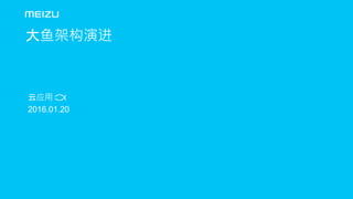 云应用 ｜ 2016.01.20 1
大鱼架构演进
云应用
2016.01.20
 