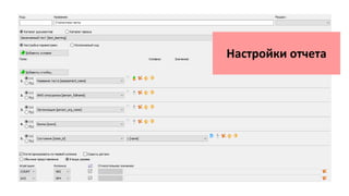 Настройки отчета
 
