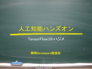 人工知能ハンズオン
TensorFlowコトハジメ
静岡Developers勉強会
 