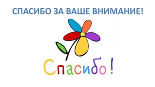 СПАСИБО ЗА ВАШЕ ВНИМАНИЕ!
 