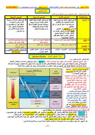 موقع ملزمتي - مراجعة الجولوجيا للثانوية العامة