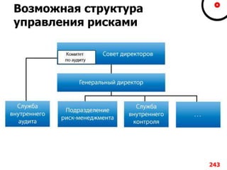 Возможная структура
управления рисками
243
 