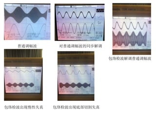 对普通调幅波的同步解调普通调幅波
包络检波解调普通调幅波
包络检波出现惰性失真 包络检波出现底部切割失真
 