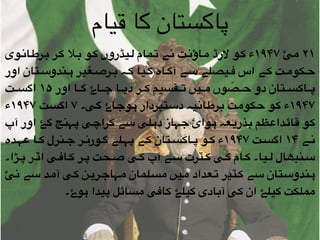 ‫"وی‬‫ن‬‫"ا‬‫ط‬‫"ر‬‫ب‬ ‫"ر‬‫ک‬ ‫"ال‬‫ب‬ ‫"و‬‫ک‬ ‫"یڈروں‬‫ل‬ ‫"مام‬‫ت‬ ‫"ے‬‫ن‬ ‫"ٹ‬‫ن‬‫"اؤ‬‫م‬ ‫الرڈ‬ ‫"و‬‫ک‬ ‫۷۴۹۱ء‬ ‚‫م‬ ۲۱
‫اور‬ ‫"تان‬"‫س‬‫"ندو‬"‫ہ‬ ‫"غیر‬"‫ص‬‫"ر‬"‫ب‬ ‫"ہ‬"‫ک‬ ‫"یا‬"‫ک‬ ‫"اہ‬"‫گ‬‫آ‬ ‫"ے‬"‫س‬ ‫"یصلے‬"‫ف‬ ‫اس‬ ‫"ے‬"‫ک‬ ‫"ت‬"‫م‬‫"کو‬"‫ح‬
‫"ت‬"""‫س‬‫اگ‬ ۱۵ ‫اور‬ ‫"ا‬"""‫گ‬ ‫"اۓ‬"""‫ج‬ ‫"ا‬"""‫ی‬‫د‬ ‫"ر‬"""‫ک‬ ‫"قسیم‬"""‫ت‬ ‫"یں‬"""‫م‬ ‫وں‬ ّ‫"ص‬"""‫ح‬ ‫دو‬ ‫"تان‬"""‫س‬‫"اک‬"""‫پ‬
‫۷۴۹۱ء‬ ‫"ت‬‫س‬‫اگ‬ ۷ ‫"ی۔‬‫گ‬ ‫"اۓ‬‫ج‬‫"و‬‫ہ‬ ‫"تبردار‬‫س‬‫د‬ ‫"یہ‬‫ن‬‫"ا‬‫ط‬‫"ر‬‫ب‬ ‫"ت‬‫م‬‫"کو‬‫ح‬ ‫"و‬‫ک‬ ‫۷۴۹۱ء‬
‫آپ‬ ‫اور‬ ‫"ۓ‬‫گ‬ ‫"ہنچ‬‫پ‬ ‫"ی‬‫چ‬‫"را‬‫ک‬ ‫"ے‬‫س‬ ‫"لی‬‫ہ‬‫د‬ ‫"ہاز‬‫ج‬ ‫"وائ‬‫ہ‬ ‫"عہ‬‫ی‬‫"ذر‬‫ب‬ ‫"ظم‬‫ع‬‫"دا‬‫ئ‬‫"ا‬‫ق‬ ‫"و‬‫ک‬
‫"دہ‬"‫ہ‬‫ع‬ ‫"ا‬"‫ک‬ ‫"نرل‬"‫ج‬ ‫"ر‬"‫ن‬‫"ور‬"‫گ‬ ‫"لے‬"‫ہ‬‫پ‬ ‫"ے‬"‫ک‬ ‫"تان‬"‫س‬‫"اک‬"‫پ‬ ‫"و‬"‫ک‬ ‫۷۴۹۱ء‬ ‫"ت‬"‫س‬‫اگ‬ ۱۴ ‫"ے‬"‫ن‬
‫"ڑا۔‬"‫پ‬ ‫"ر‬"‫ٽ‬‫ا‬ ‫"ی‬"‫ف‬‫"ا‬"‫ک‬ ‫"ر‬"‫پ‬ ‫"حت‬"‫ص‬ ‫"ی‬"‫ک‬ ‫آپ‬ ‫"ے‬"‫س‬ ‫"ٽرت‬"‫ک‬ ‫"ی‬"‫ک‬ ‫"ام‬"‫ک‬ ‫"یا۔‬"‫ل‬ ‫"نبھال‬"‫س‬
‚‫ن‬ ‫"ے‬‫س‬ ‫"د‬‫م‬‫آ‬ ‫"ی‬‫ک‬ ‫"ن‬‫ی‬‫"ر‬‫ج‬‫"ہا‬‫م‬ ‫"لمان‬‫س‬‫م‬ ‫"یں‬‫م‬ ‫"عداد‬‫ت‬ ‫"ٽیر‬‫ک‬ ‫"ے‬‫س‬ ‫"تان‬‫س‬‫"ندو‬‫ہ‬
‫ہوۓ۔‬ ‫پیدا‬ ‫مسائل‬ ‫کافی‬ ‫کیلۓ‬ ‫آبادی‬ ‫کی‬ ‫ان‬ ‫کیلۓ‬ ‫مملکت‬
‫قیام‬ ‫کا‬ ‫پاکستان‬
 