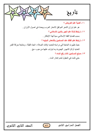 52
11-ٚ‫اٌقو‬ ٍُ‫ف‬ ‫أّ٘١خ‬‫؟‬ ٗ
. ‫جألًَجڄ‬ ‫جٌٚټ‬ ِ‫ٲ‬ ‫ًّركع‬ ‫جپ٫ٍخ‬ ٌ‫الٖ٫ح‬ ‫جپڃٌجٲٵ‬ ٍ٫ٗ‫جپ‬ ‫جًَجڄ‬ ‫٪ٿځ‬ ٌ‫ى‬
11-‫ا‬ ٍُ‫ف‬ ‫ْٔأح‬ ‫اهرجبط‬‫ٌغجو‬‫؟‬ ِٟ‫اإلٍال‬ ٓ٠‫ثبٌل‬
. ٌ‫جإلذطٻح‬ ‫پيًج‬ ً‫ح‬‫ْرر‬ ِ‫جإلْبلڂ‬ ‫جپٳٷو‬ ‫ٶٟحّح‬ ‫ذٓرد‬
12-‫؟‬ ٗ١ٕ٠‫اٌل‬ ‫ثبٌْقبئو‬ ٓ١ٌٍَّّ‫ا‬ ‫فٕل‬ ‫اٌفٍه‬ ٍُ‫ف‬ ‫اهرجبط‬
‫جًٶحش‬ ‫پطكىّى‬ ‫وٌجْطو‬ ِ‫ئپ‬ ‫جپكحؾس‬ ‫٦يٍش‬ ‫قْع‬ٍ‫جپٷڃ‬ ‫قٍٺس‬ ‫ًڂطحذ٫س‬ ، ‫جپٷرٿس‬ ‫جضؿحه‬ ، ‫جپٛبلز‬
. ‫ڂؽ‬ ، ‫قٌڀ‬ ‫ڂڅ‬ ‫٪ٿْيح‬ ‫ّطٍضد‬ ‫ًڂح‬ ‫جپيؿٍّو‬ ٌٌ‫جپٗي‬ ‫أًجتٽ‬ ‫پطكىّى‬
13-‫؟‬ ‫اٌّبء‬ ‫هفـ‬ ‫االد‬ ٓ١ٌٍَّّ‫ا‬ ‫ٕٕـ‬
. ‫جپڃحء‬ ٌ‫ئىىج‬ ‫پ٫ىڀ‬ ‫جپكٷٌټ‬ ِ‫ٲ‬ ‫ضػرص‬ ِ‫قط‬
 