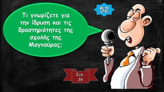 Τι γνωρίζετε για
την ίδρυση και τις
δραστηριότητες της
σχολής της
Μαγναύρας;
 