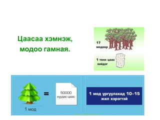Цаасаа хэмнэж,
модоо гамная.
Байгаль Хамгаалах Сан
 