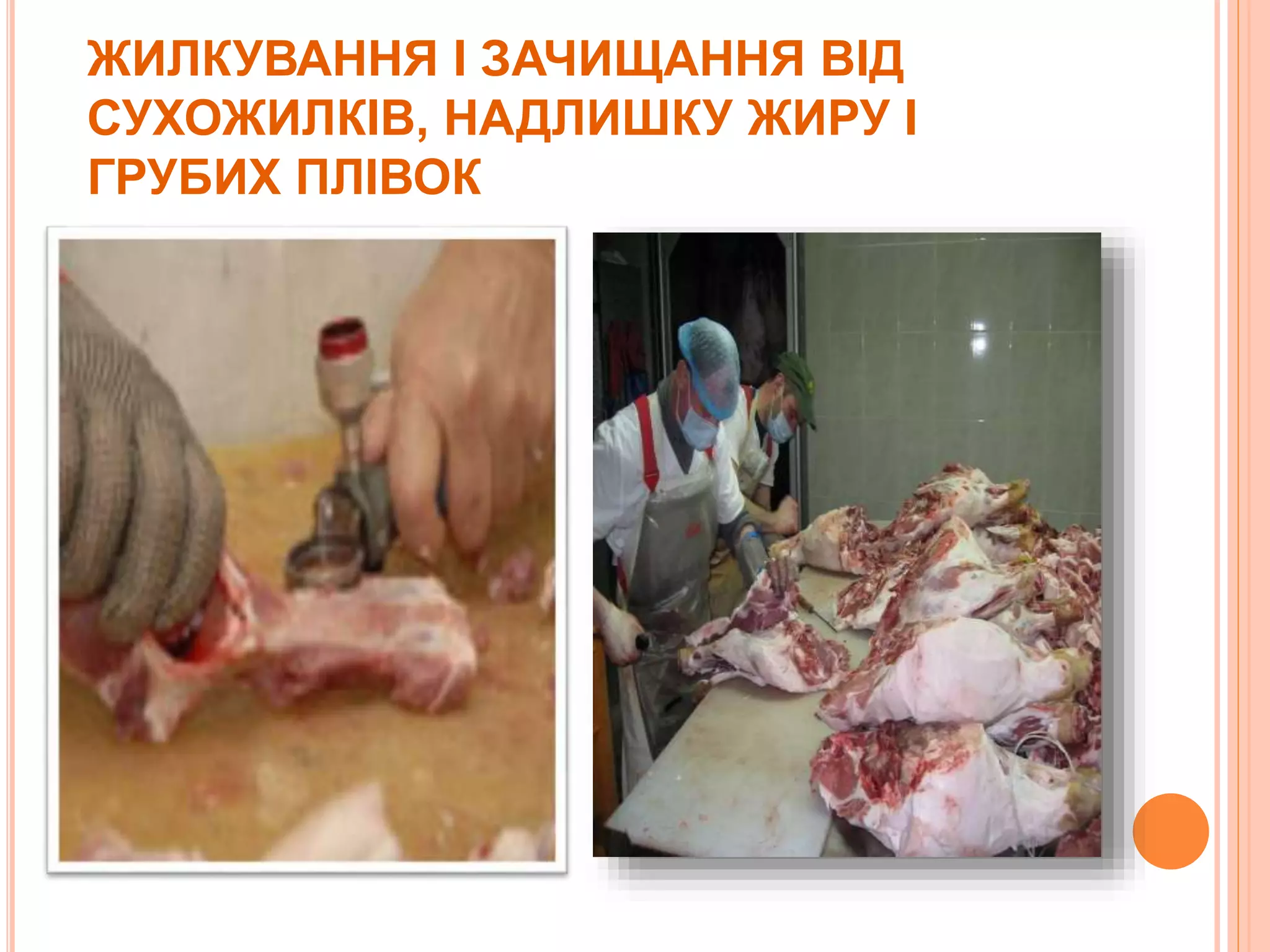 ЖИЛКУВАННЯ І ЗАЧИЩАННЯ ВІД
СУХОЖИЛКІВ, НАДЛИШКУ ЖИРУ І
ГРУБИХ ПЛІВОК
 