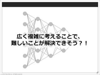 © 2016 Data Artist inc. All Rights reserved
22
広く複雑に考えることで、
難しいことが解決できそう？！
 
