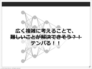 © 2016 Data Artist inc. All Rights reserved
23
広く複雑に考えることで、
難しいことが解決できそう？！
テンパる！！
 