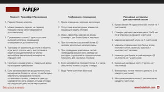 Перелет / Трансфер / Проживание
1. Перелет бизнес-классом
2. Можно заменить перелет на переезд
поездом класса СВ (оговаривается
дополнительно)
3. Проживание в отеле 5* (при отсутствии
высокой категории размещение
оговаривается дополнительно)
4. Трансфер от аэропорта до отеля и обратно,
а так же от отеля к месту выступления и
обратно осуществляется на чистом
автомобиле (желательна иномарка не
старше 5 лет)
5. Наличие в номере утюга и гладильной доски
на все время пребывания
6. Если запланированная продолжительность
мероприятия более 4-х часов, то необходимо
обеспечить трехразовое питание;
организовать приезд спикера за день до
мероприятия; организовать отъезд спикера
на следующий день после мероприятия
www.holstinin.com
РАЙДЕР
Требования к помещению
1. Яркое освещение, хорошая вентиляция
2. Отсутствие архитектурных элементов,
мешающих видеть спикера
3. Экран, проектор, маркерная доска,
флипчарт, два блока бумаги, маркеры
4. При количестве слушателей более 50
человек желательно наличие сцены
5. При проведении креативных сессий
необходима возможность свободной
рассадки слушателей и горизонтальные
плоскости для наклейки стикеров
6. Если мероприятие проходит более 4-х часов,
обеспечить комнату отдыха спикера
7. Вода Perrier или Avian (без газа)
Расходные материалы
для креативной сессии
1. Бумага белая А4 (одна пачка 500 листов на 7
участников)
2. Стикеры цветные самоклеящиеся 76х76 мм
(по 2 упаковки на каждого участника)
3. Маркерная доска (1 штука на 7 участников)
4. Маркеры стирающиеся для белых досок,
комплект синий, зеленый, красный (1
комплект на 7 человек)
5. Ножницы для бумаги и клей-карандаш (3
комплекта на 7 участников)
6. Бумажный малярный скотч (1 рулон на 7
участников)
7. Фломастеры тонкие темного цвета (по 2 на
каждого участника)
8. Методические материалы (1 распечатка на
каждого участника)
Вернуться в начало
 