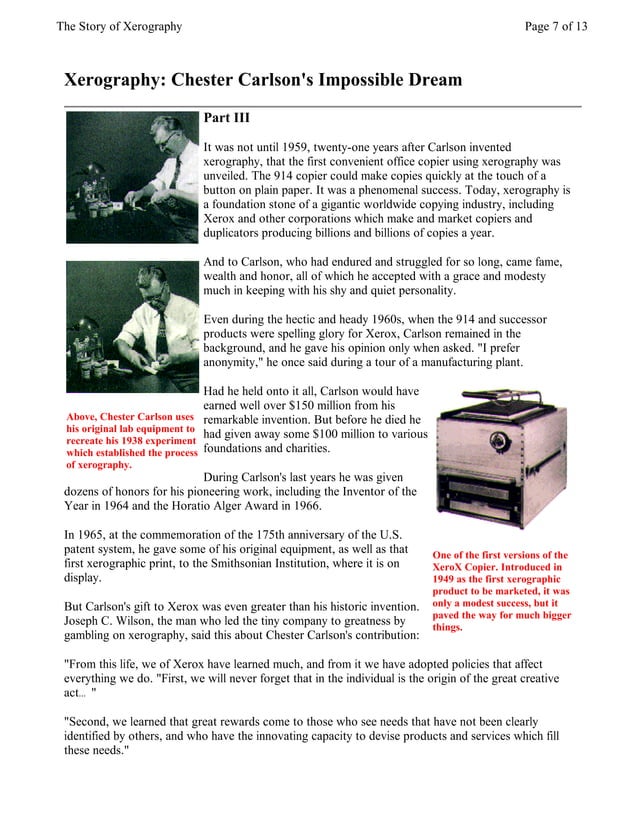 The Story of XerographyThe Story of Xerography