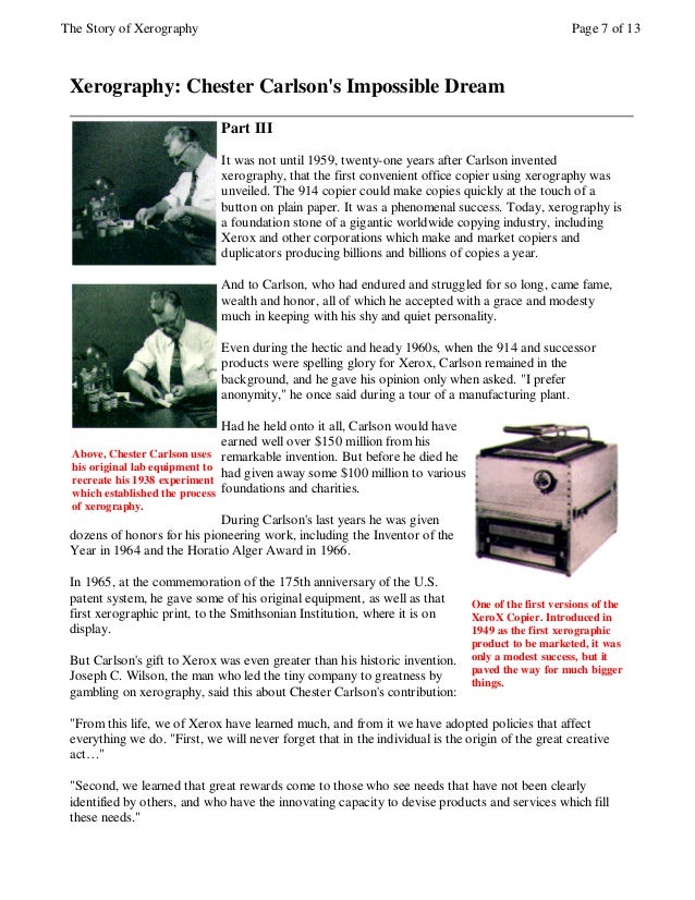 The Story of XerographyThe Story of Xerography