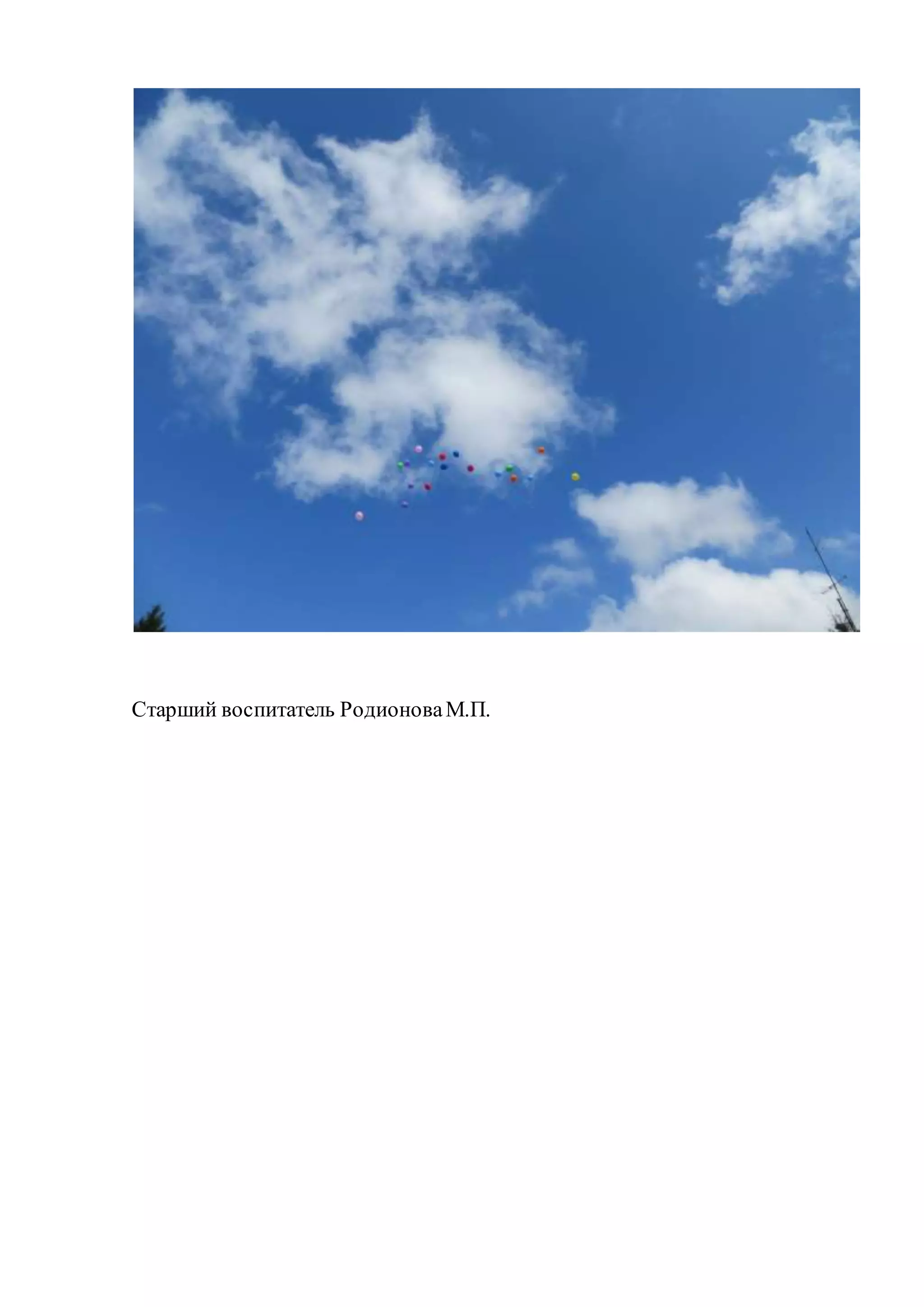 Старший воспитатель РодионоваМ.П.