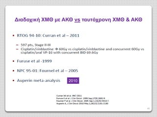 48
Διαδοχική ΧΜΘ με ΑΚΘ vs ταυτόχρονη ΧΜΘ & ΑΚΘ
2010
 