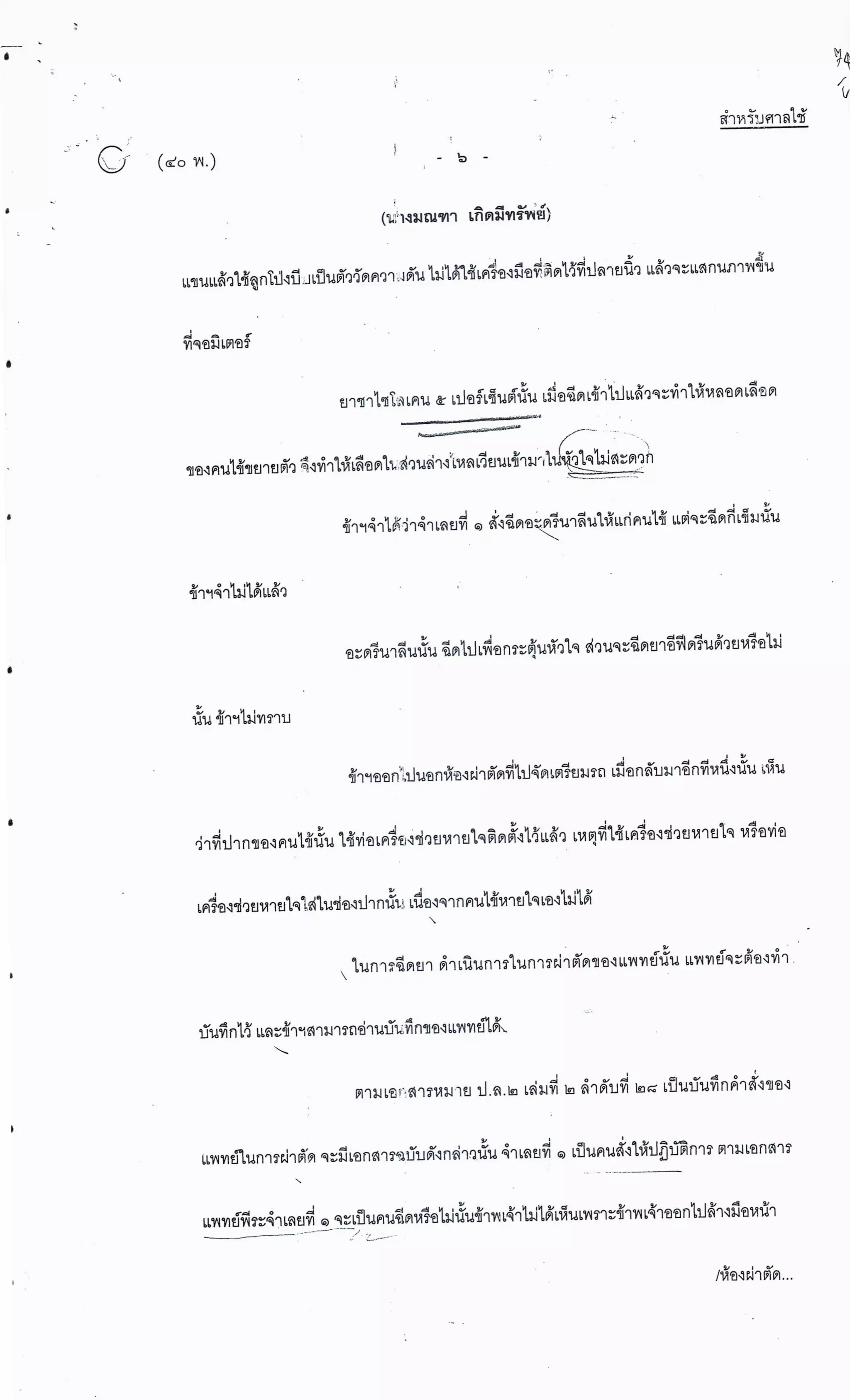 สำนวนคดีผ่าไส้ติ่งร่อนพิบูลย์ (คดีอาญา)