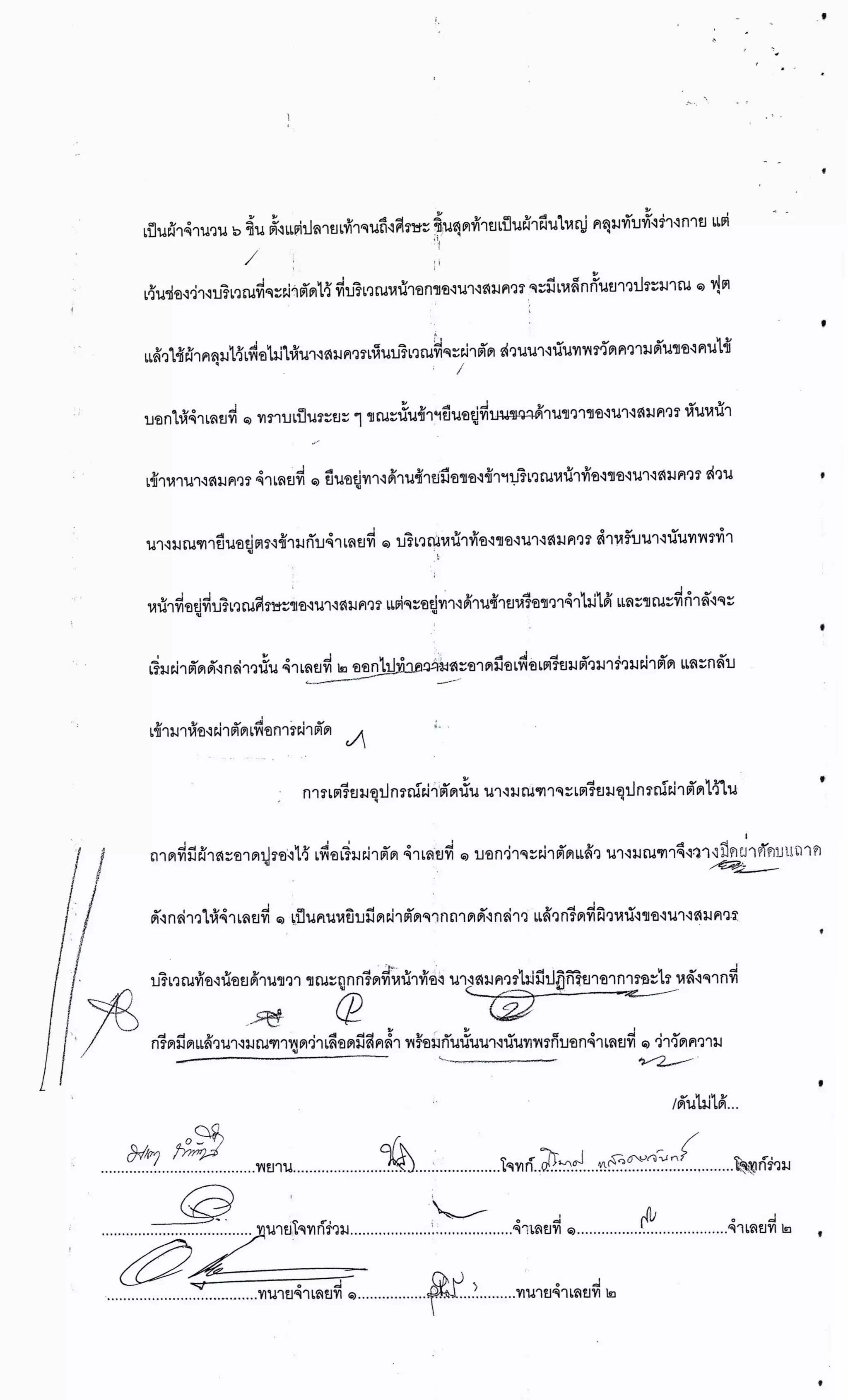 สำนวนคดีผ่าไส้ติ่งร่อนพิบูลย์ (คดีอาญา)