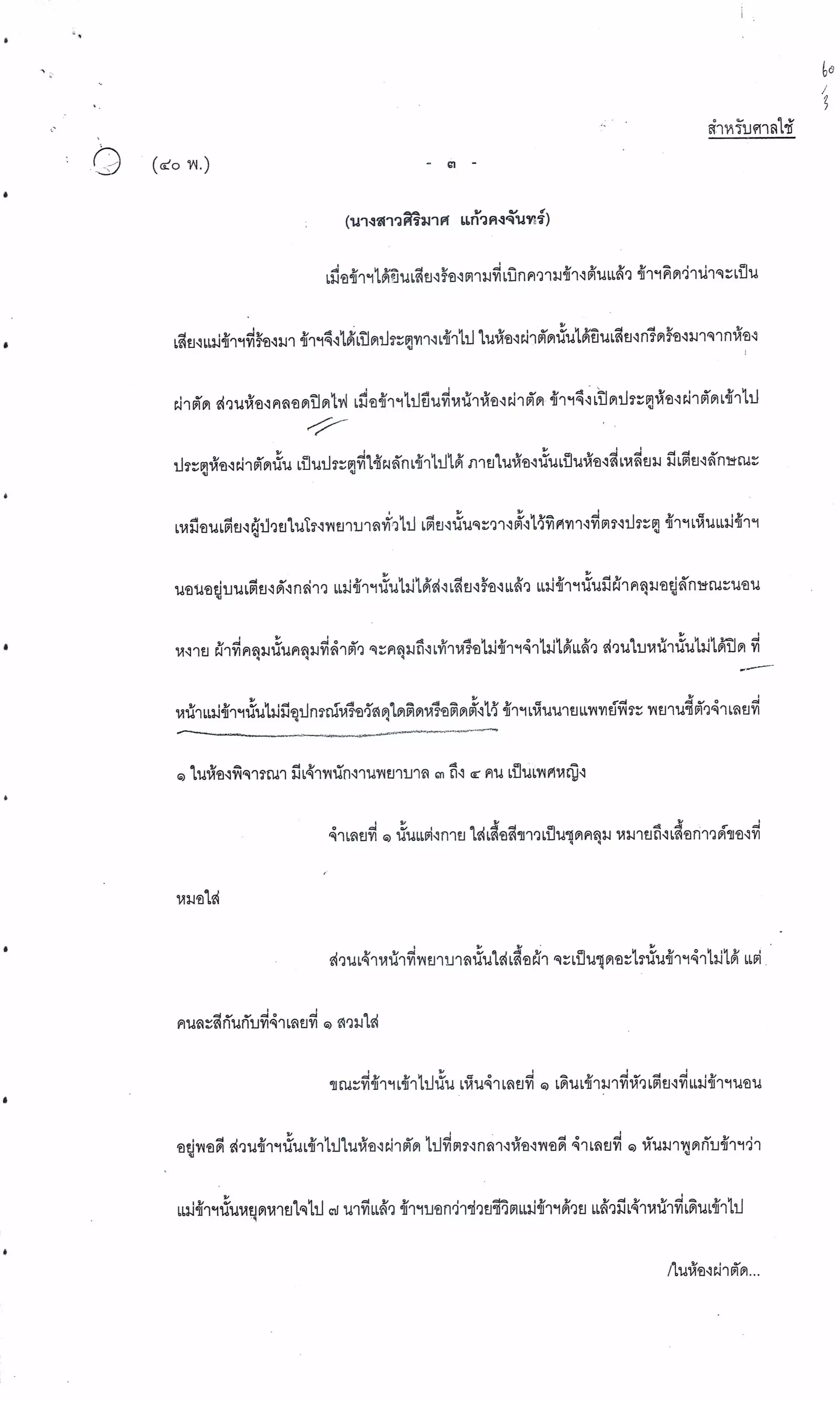 สำนวนคดีผ่าไส้ติ่งร่อนพิบูลย์ (คดีอาญา)