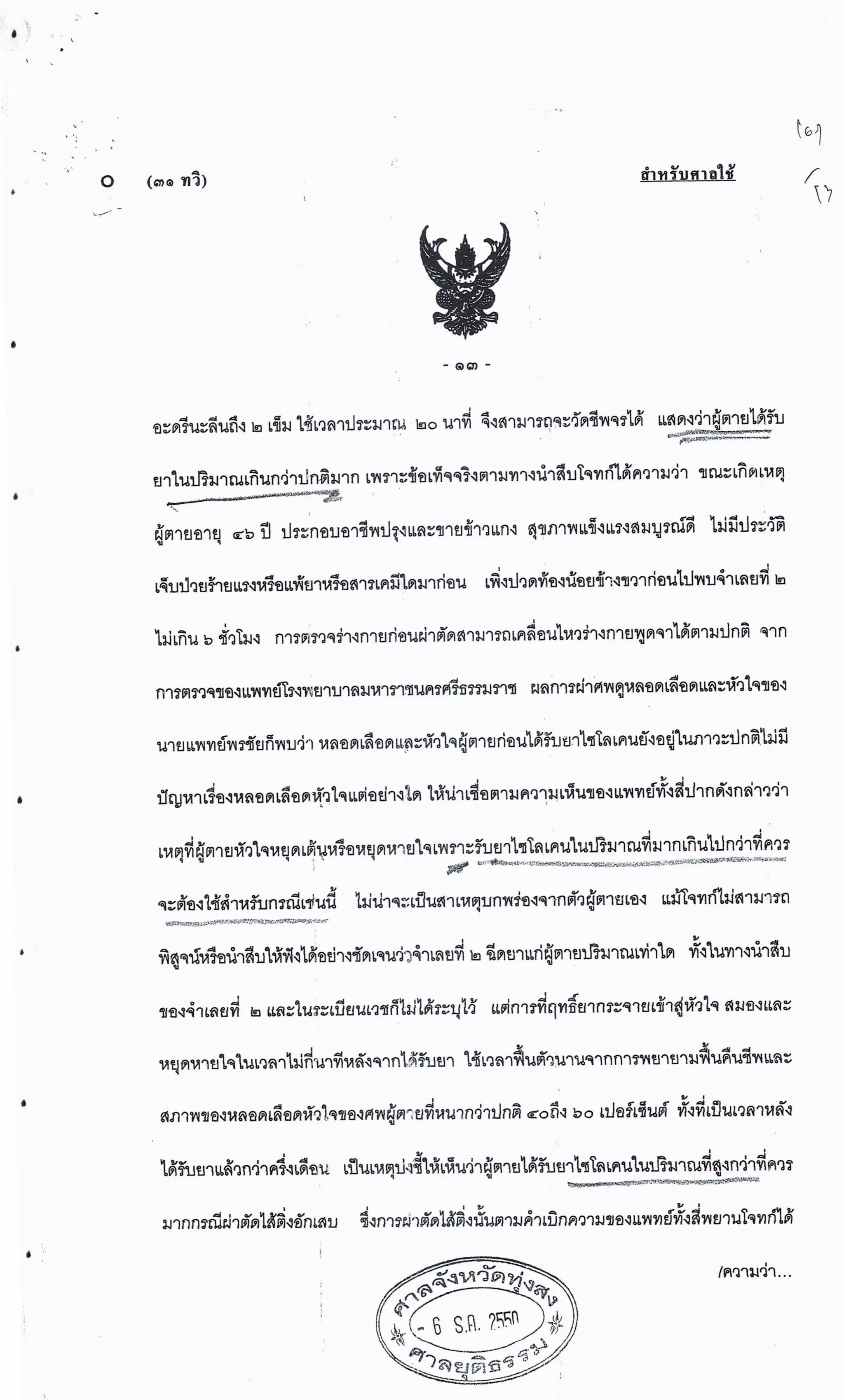 สำนวนคดีผ่าไส้ติ่งร่อนพิบูลย์ (คดีอาญา)