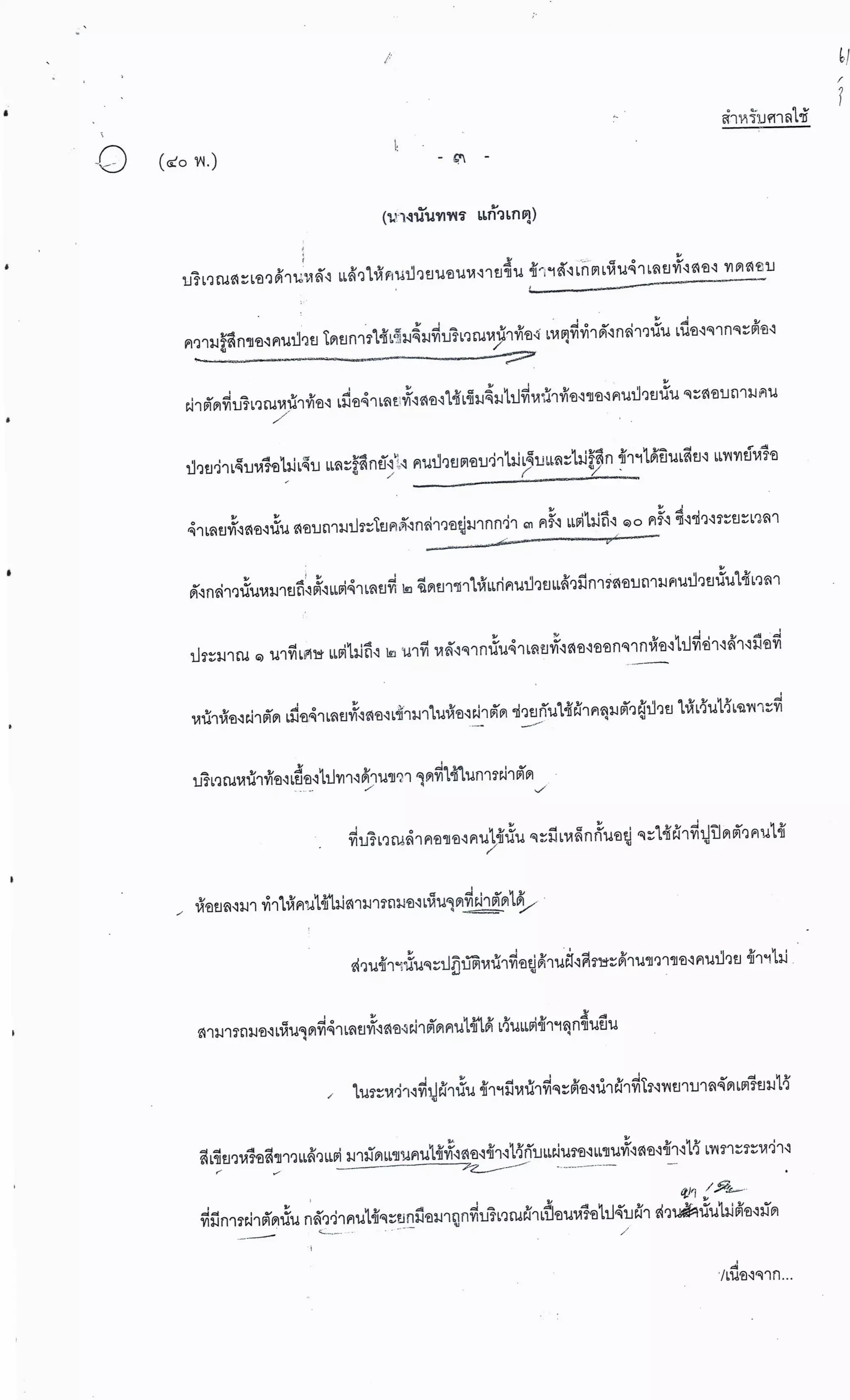 สำนวนคดีผ่าไส้ติ่งร่อนพิบูลย์ (คดีอาญา)