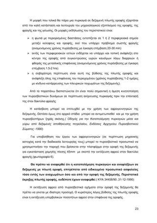 Καταπολέμηση πυρκαγιών υγρών καυσίμων σε δεξαμενές πλωτής και κωνικής οροφής σε εγκαταστάσεις αποθήκευσης και εμπορίας υγρών καυσίμων.
