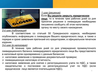 Памятка О Порядке Ликвидации Юридического Лица | PPT