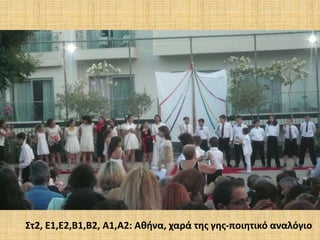 Στ2, Ε1,Ε2,Β1,Β2, Α1,Α2: Αθήνα, χαρά της γης-ποιητικό αναλόγιο
 