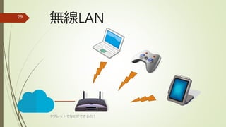 無線LAN
タブレットでなにができるの？
29
 