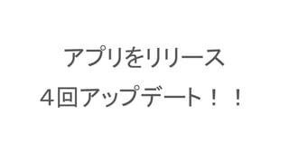 アプリをリリース
４回アップデート！！
 