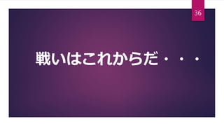 戦いはこれからだ・・・
36
 