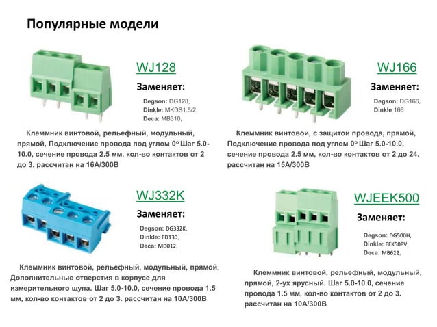 Винтовые клеммные блоки на печатную плату | PPT